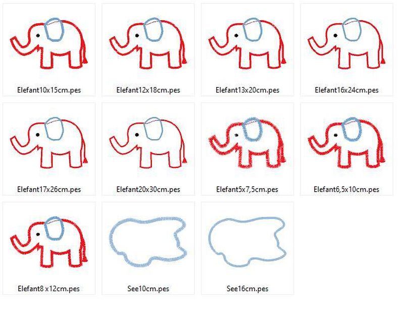 Elefant Stickdatei image number 2