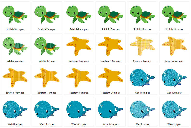 Stickdatei - Wal mit Schildkröte Cute image number 7