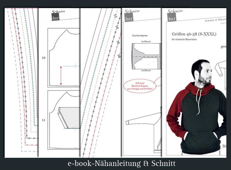 Herrenhoodie Como Schnittmuster 46-58 S-XXXL image number 2