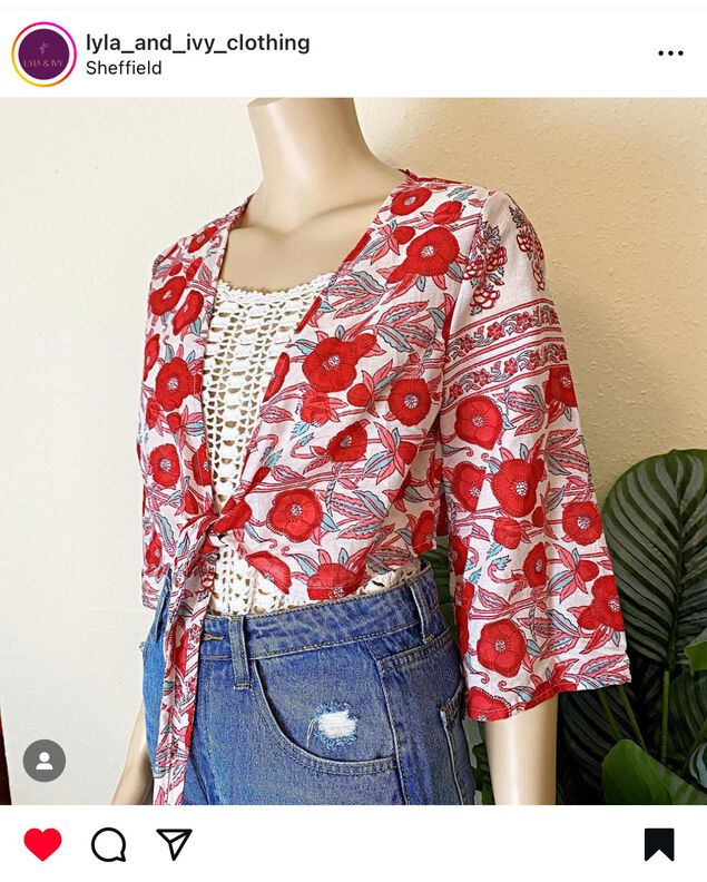Crop Top Oberteil / Bolero mit Knotendetail - Gr. 34-50 image number 6