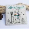 Stickdatei Schneemann ITH Untersetzer Mugrug 10x10cm thumbnail number 1