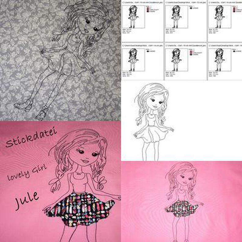 Mädchen 8er SET Bundle Stickdatei image number 4