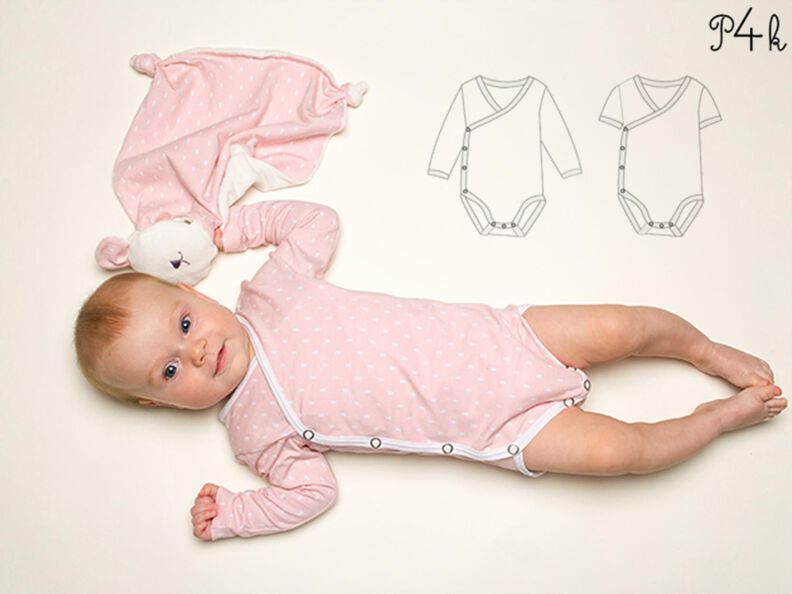 Baby Wickelbody langarm od. kurzarm Body und Kuscheltier image number 1