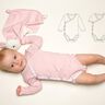 Baby Wickelbody langarm od. kurzarm Body und Kuscheltier thumbnail number 1