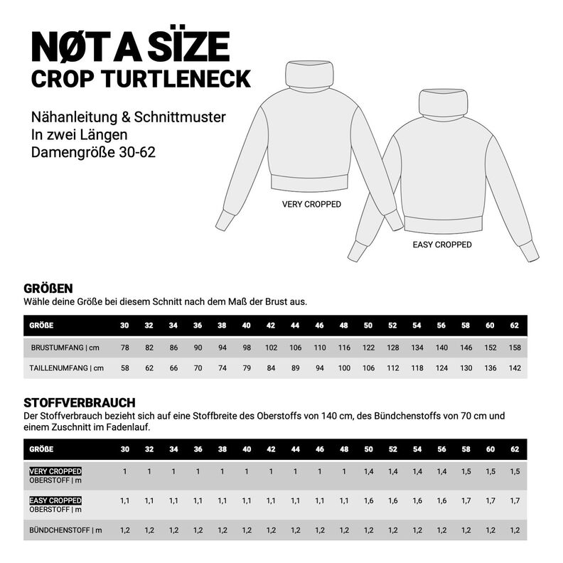 CROP TURTLENECK Rollkragen Pullover Schnittmuster Gr. 30-62 image number 4