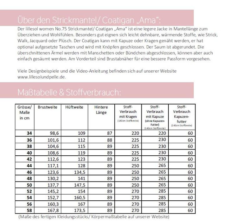 Ebook / Schnittmuster Coatigan "Ama" *mit A0-Datei + Video image number 8
