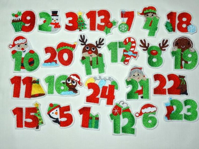 Adventskalender Zahlen Stickdatei image number 2