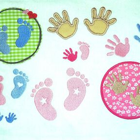 Mega Sparset Stickdatei Baby Hand + Fuß 51 Dateien