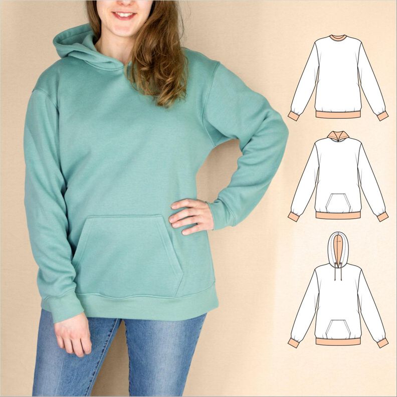 Oversize Hoodie/Sweater „Tessa“ für Damen BU 80-116, A4+A0 image number 1
