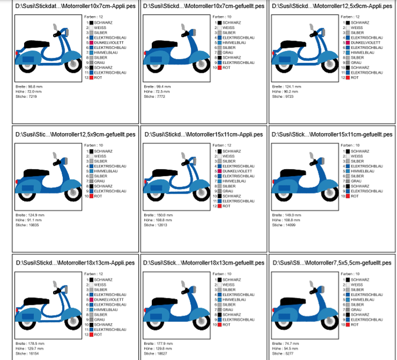 Motorroller Stickdatei  image number 3