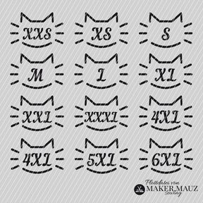 Plotterdatei Größenlabel Katze Erwachsene