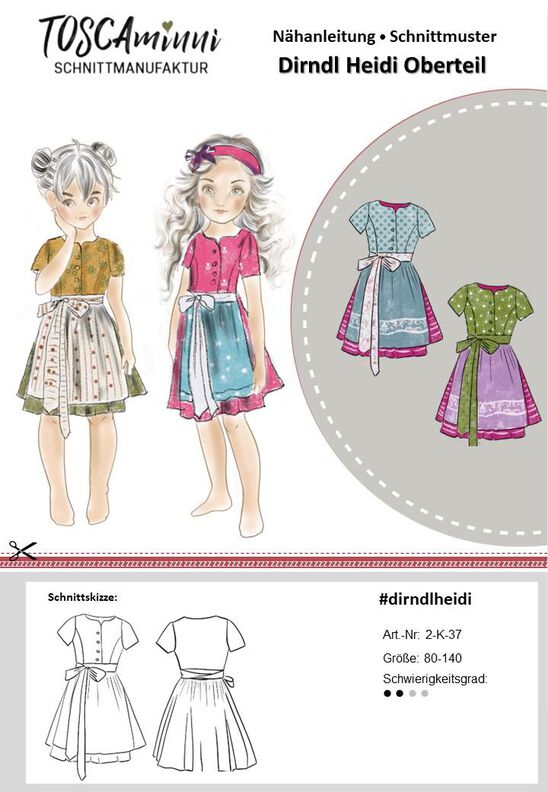 Schnittmuster Kinderdirndl Heidi Gr. 80 -140 Beamerdatei image number 3