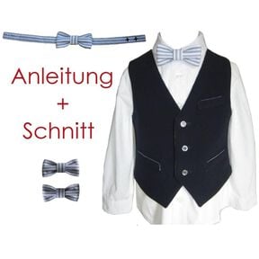 Nähanleitung + Schnitt Weste und Fliege 80-140