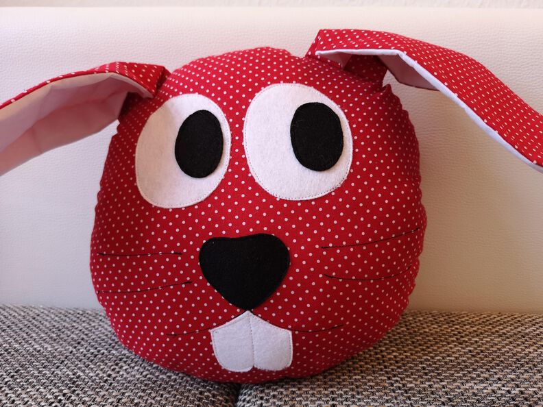 Hase, Kinderkissen, Osterdeko, Schnitt und Anleitung image number 4