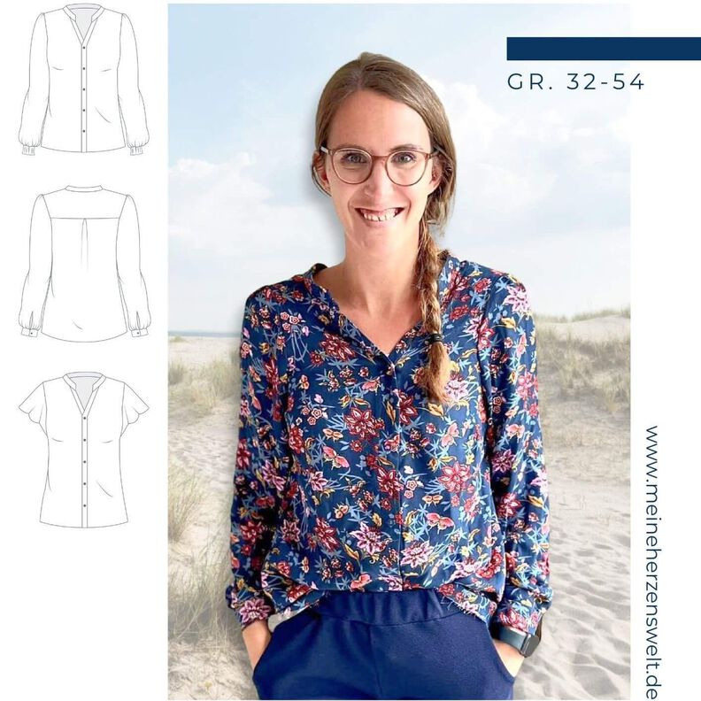 Bluse Damen &ndash; eBook Schnittmuster Gr. 32-54 Cadiz #139 image number 1