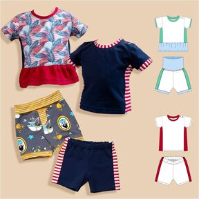 Baby-Set &bdquo;Lia und Bobby&ldquo; &ndash; Shirt und Shorts Gr. 56-98, A4+A0