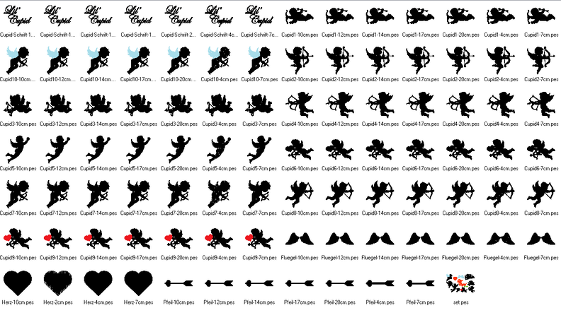 Stickdatei Amor Silhouette Cupid Hochzeit  image number 3