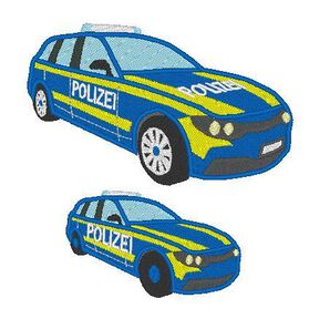 Polizeiauto klein gefüllt Stickdatei Polizei