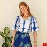 Bluse mit Puffärmeln und V- Ausschnitt "Stella" Gr. 34-54 thumbnail number 1