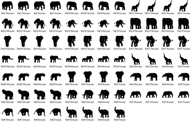 Elefant Stickdatei Silhouetten image number 6