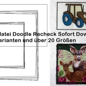 Stickdatei Doodle Rechteck Rahmen in über 20 Gr.