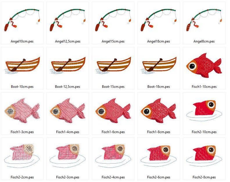 Stickdatei - Angler Boot Fische Angel image number 5