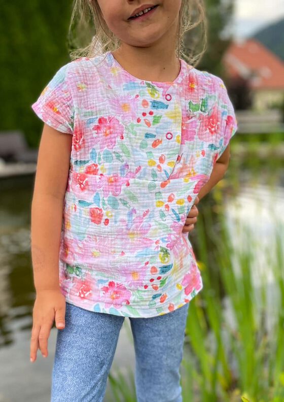 Musselin Shirt Solmusling Gr. 56-170, Leinen, Kombi, A0 image number 7