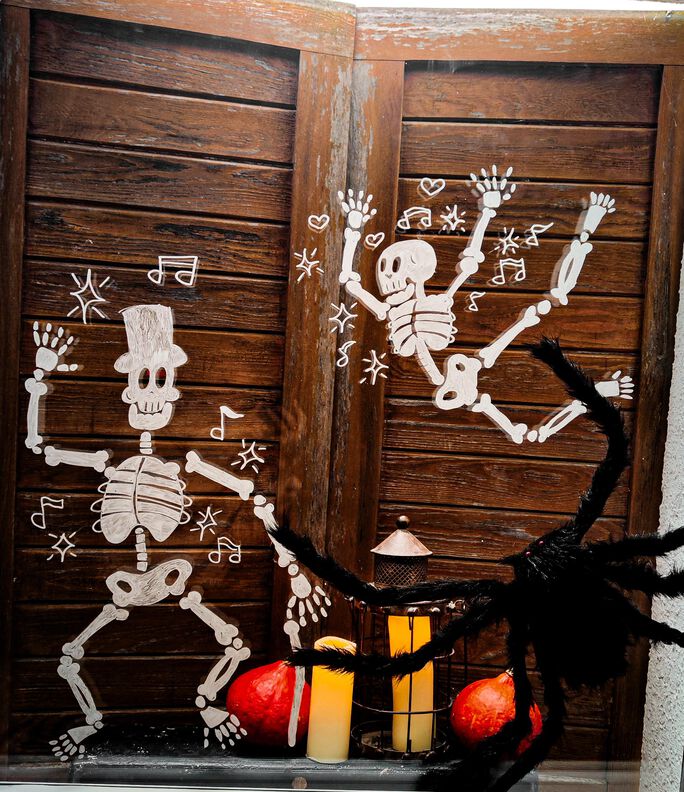 Fensterbild-Vorlage "Tanzende Skelette Halloween" PDF image number 4