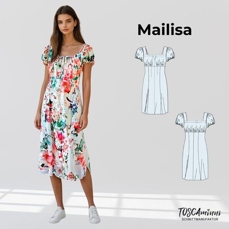 Schnittmuster Damen Kleid Mailisa Gr. 34-54 - A4/A0-Datei image number 1