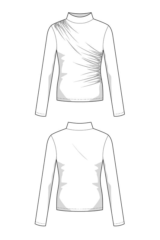 Schnittmuster nach Maß für ein gerafftes Longsleeve Top image number 5