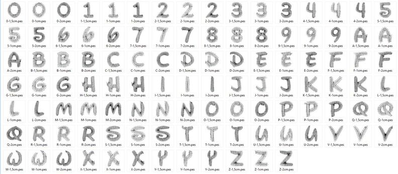 Buchstaben Zahlen in 1cm 1,5cm und 2cm Stickdatei image number 4