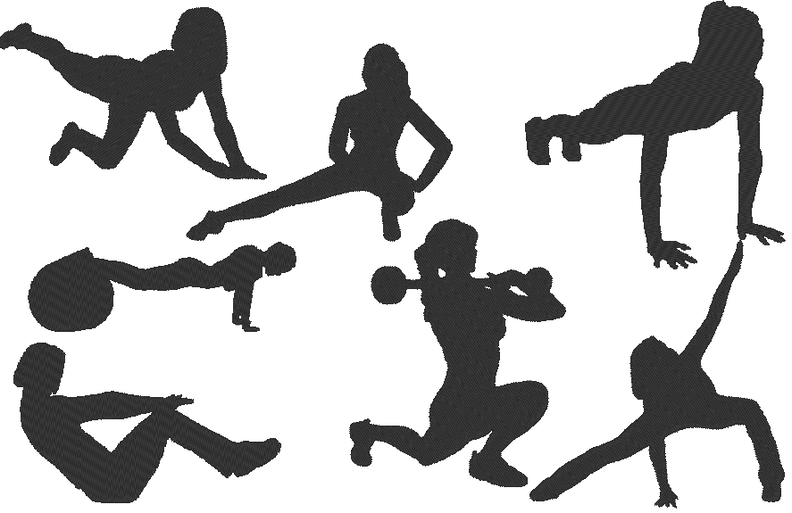 Stickdatei Fitness Girl Sport Silhouette image number 4