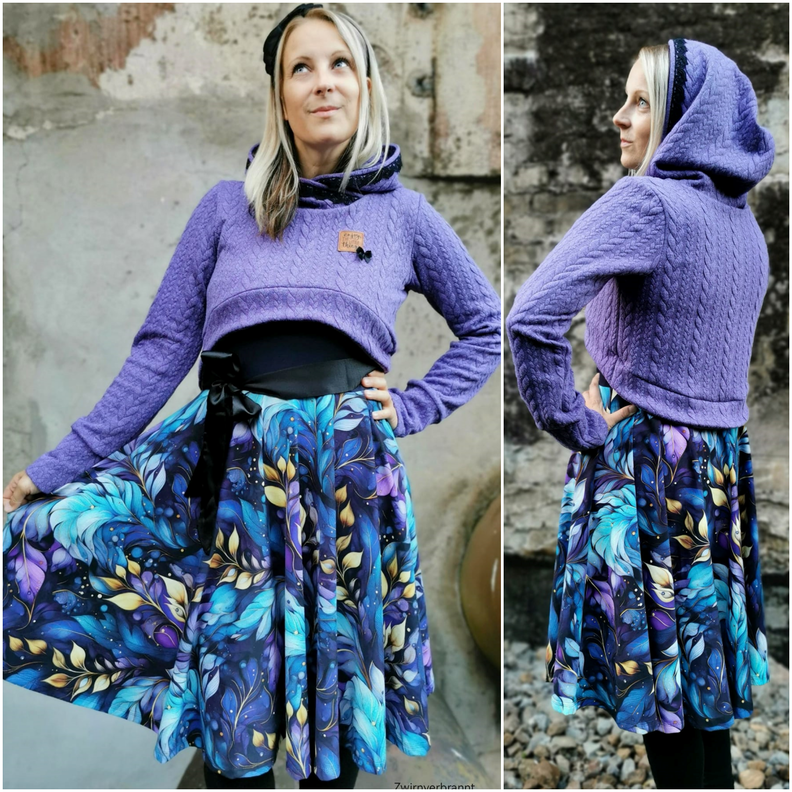 Becky Gr. 32 bis 48 Set aus Crop-Oberteil und Drehkleid image number 3