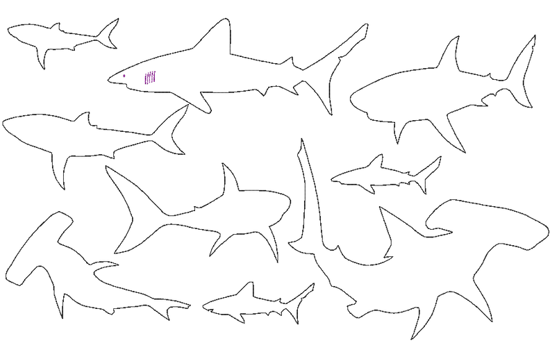 Stickdatei - Hai Raubfisch Linien image number 3