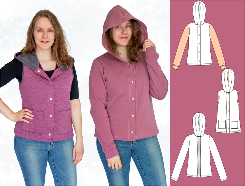 Cassie Sweatjacke/Weste mit Knöpfen BU 80-116, A4+A0 image number 10