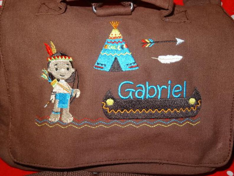 Indianer Kissen + Taschenbild ITH Stickdatei image number 3