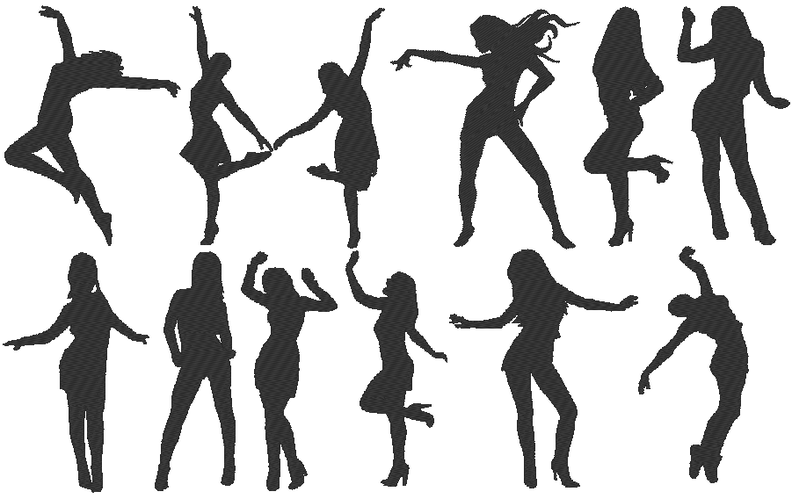 Tanz Dancing 1.0 Silhouette Stickdatei image number 1