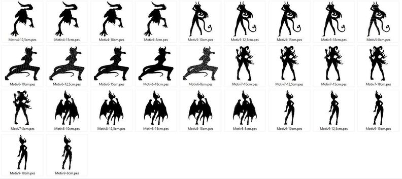 Stickdatei - Dämonen Fledermaus Silhouette 2 image number 5