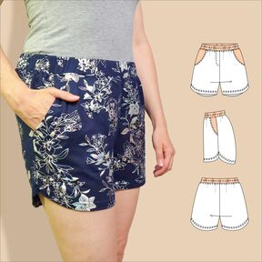 Sommer Shorts „Anni“ mit Gummibund & Fake-Schlitz (34–50)