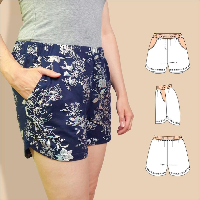 Sommer Shorts „Anni“ mit Gummibund & Fake-Schlitz (34–50) image number 1