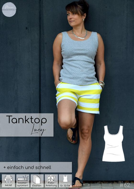 Tanktop Damen -  Schnittmuster Gr. 32-54 - meine LUCY #62 image number 6