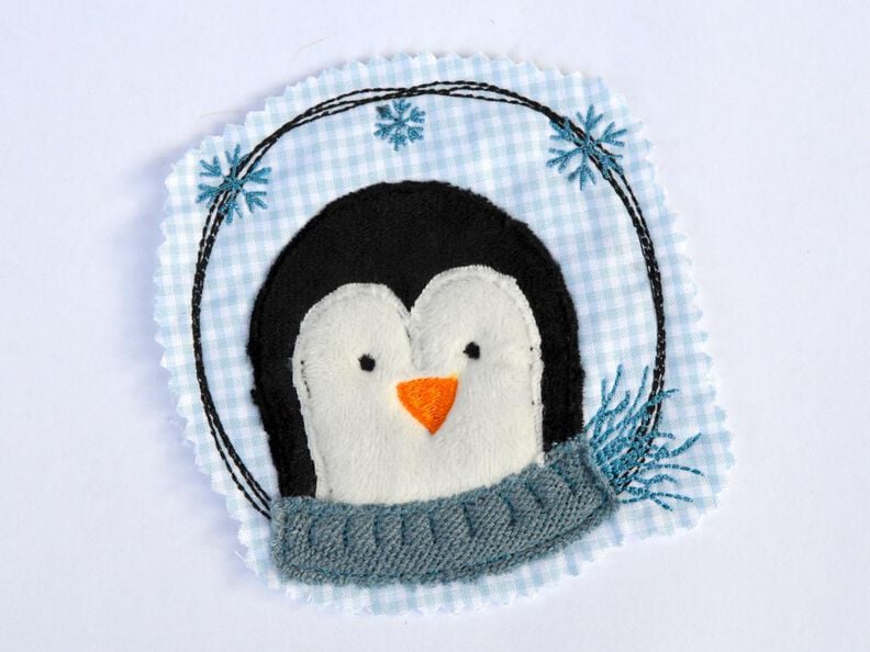Stickdatei Pinguin doodle Button 10x10cm 2er SET image number 2