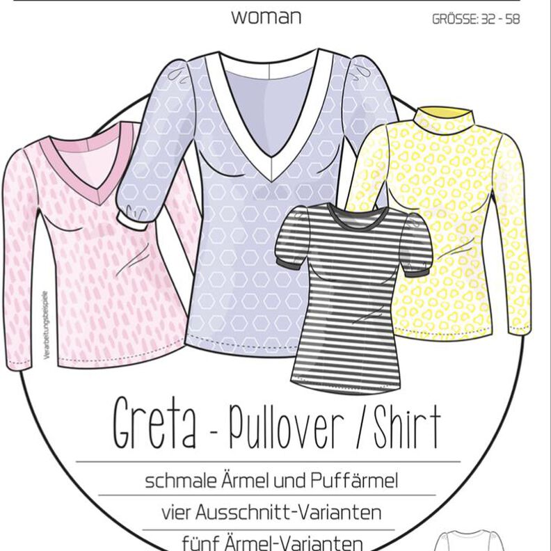 Ebook Shirt/Pulli Greta Damen Gr. 32-58 PDF DIN A4 image number 1