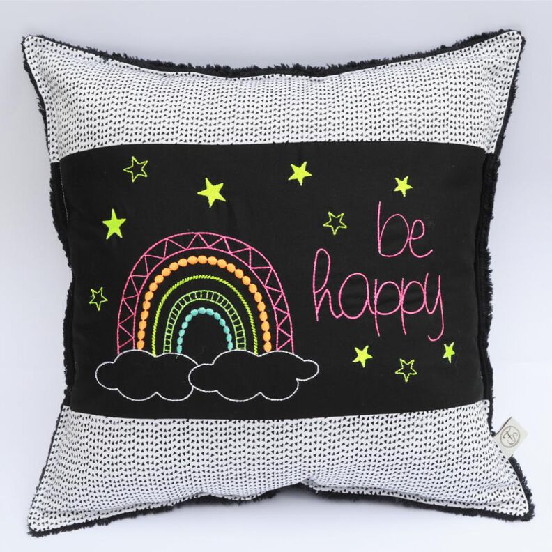 Stickdatei Regenbogen be happy verschiedene Größen  image number 1