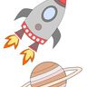 Applikationsvorlage Rakete + Planet thumbnail number 2