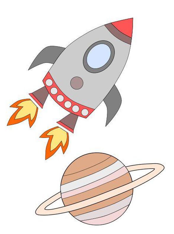 Applikationsvorlage Rakete + Planet image number 2