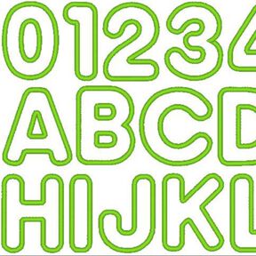 8cm Buchstaben und Zahlen Stickdatei Alphabet Zahl