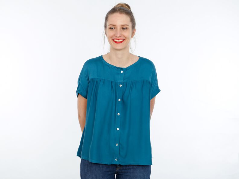 FRAU SUZY - lockere Kurzarmbluse mit Kräuseln XS-XXL image number 9