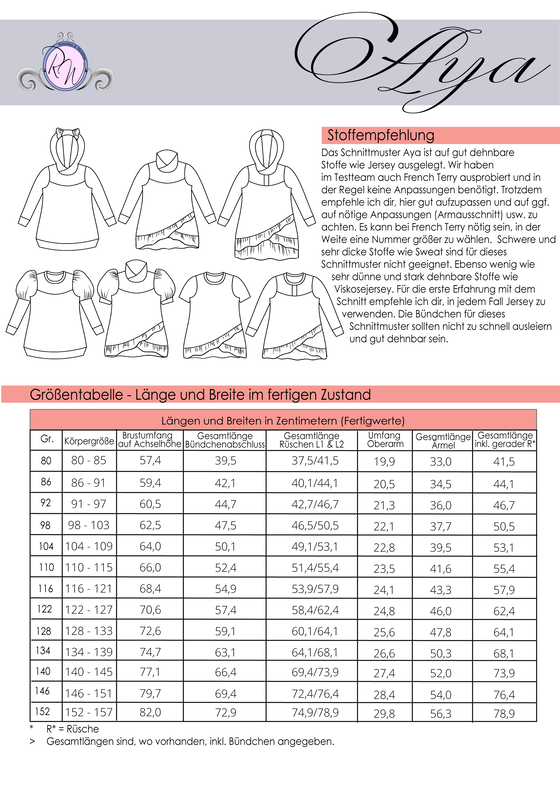 Aya - Tunika/Kurzkleid/Longhoodie Gr. 80 bis 152 image number 2