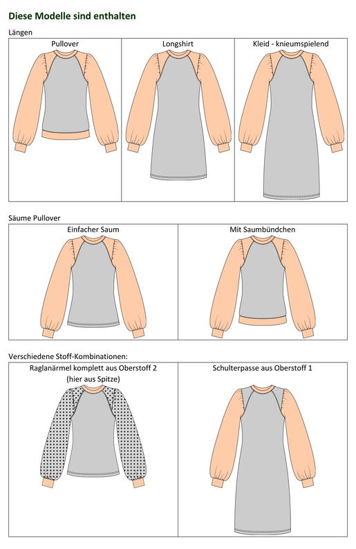 Elina – Raglanpullover, Longshirt oder Kleid, BU 80-116 image number 8